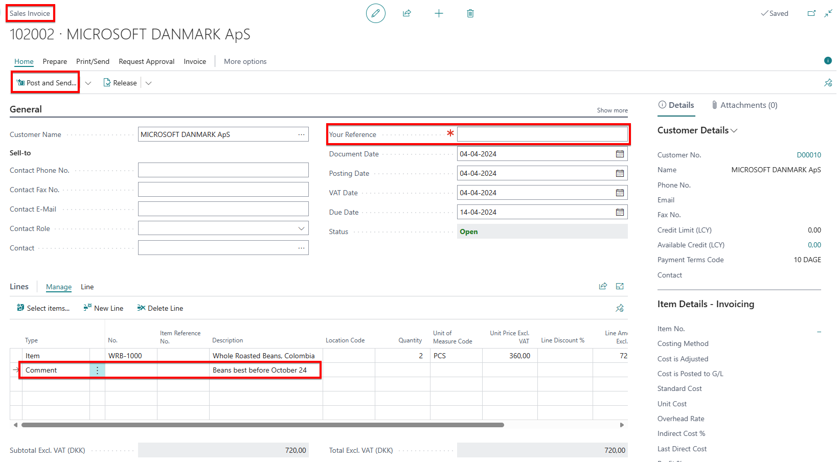 Peppol720 Customer Document Sending Profile